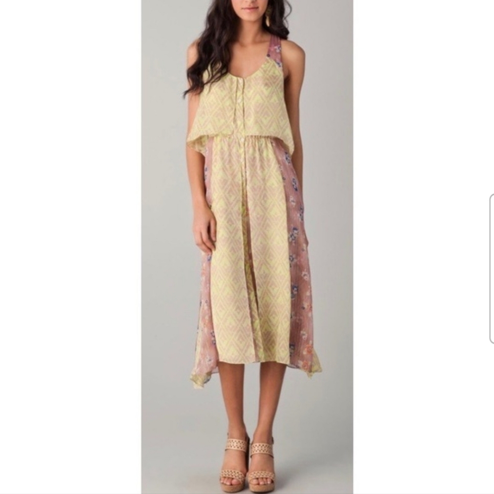 Rebecca Taylor Silk Floral Geometric Dress